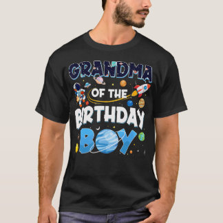 Oma van de Verjaardagsjongen Astronaut Ruimte Plan T-shirt