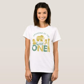Oma van de Wild One Safari 1e verjaardag Goud T-shirt (Voorkant volledig)