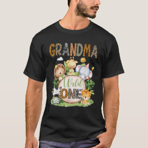 Oma van de Wild One Safari Oerwoud 1e verjaardag T-shirt