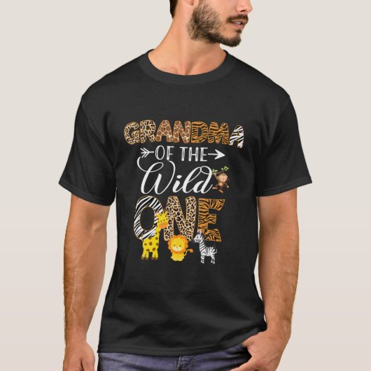 Oma van de wilde dierentuin Birthday Safari T-shirt (Voorkant)