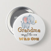 Oma van de Wilde One Elephant Gold Foil Button (Voorkant /achterkant)