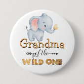 Oma van de Wilde One Elephant Gold Foil Button (Voorkant)
