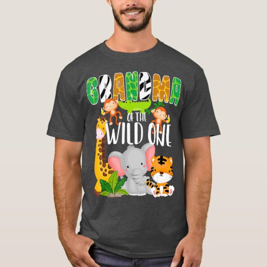 Oma van de Wilde One Zoo Theme Birthday T-shirt (Voorkant)