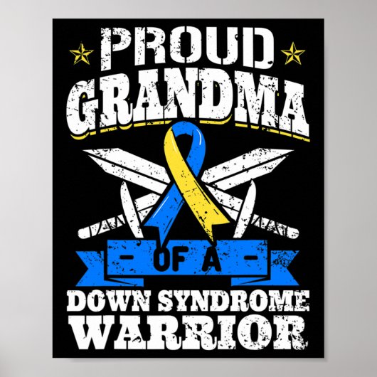 Oma van een Down Syndrome Warrior Down's oma Poster (Voorkant)