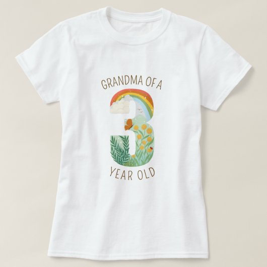 Oma van een driejarige Natuur minnaar T-shirt (Design voorkant)