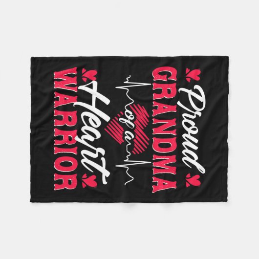 Oma van een hart krijger CHD bewustzijn Fleece Deken (Voorkant (Horizontaal))