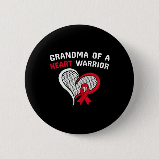 Oma van een hart krijger CHD Ziekte bewustzijn C Ronde Button 5,7 Cm (Voorkant)