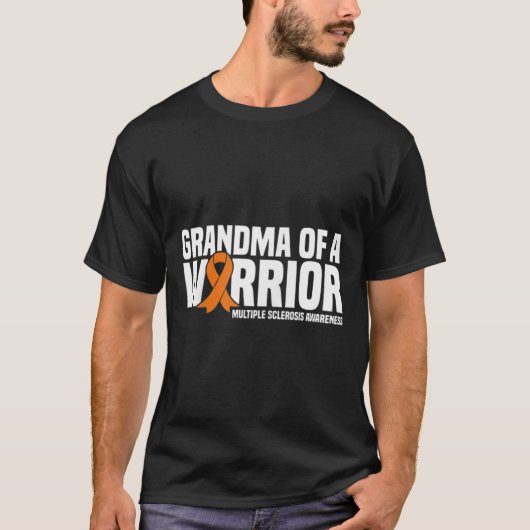 Oma van een krijger MS Multiple Sclerosis Awarene T-shirt (Voorkant)