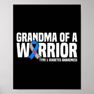 Oma van een krijger type 1 diabetes bewustzijn poster