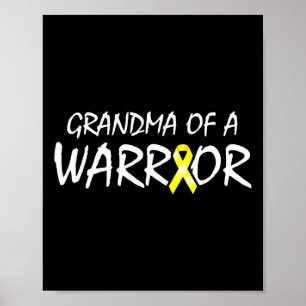 Oma van een Warrior Childhood Cancer Awareness Ri Poster