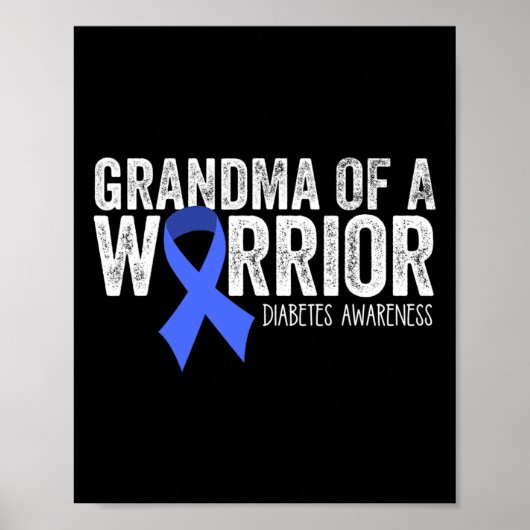 Oma van een Warrior T1D Diabetische Blauwe Boolsto Poster (Voorkant)