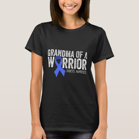 Oma van een Warrior T1D Diabetische Blauwe Boolsto T-shirt (Voorkant)