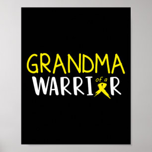 Oma van een Warrior T-shirt Kindertijd Kanker Awar Poster