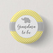 Oma van Elephant Yellow Baby shower Ronde Button 3,2 Cm (Voorkant)