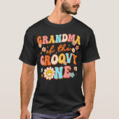 Oma van Groovy Een 1e Verjaardag Zwangerschap Anno T-shirt (Voorkant)