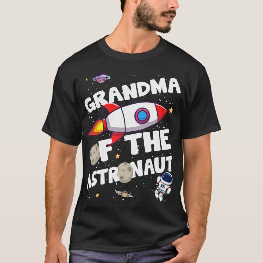 Oma van het Astronaut Space Theme Birthday Part T-shirt (Voorkant)