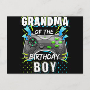 Oma van het Birthday Boy Matching Video Game Feestdagenkaart