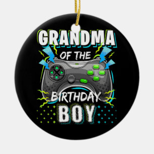 Oma van het Birthday Boy Matching Video Game Keramisch Ornament