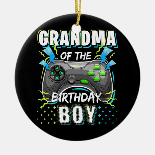 Oma van het Birthday Boy Matching Video Game Keramisch Ornament (Voorkant)