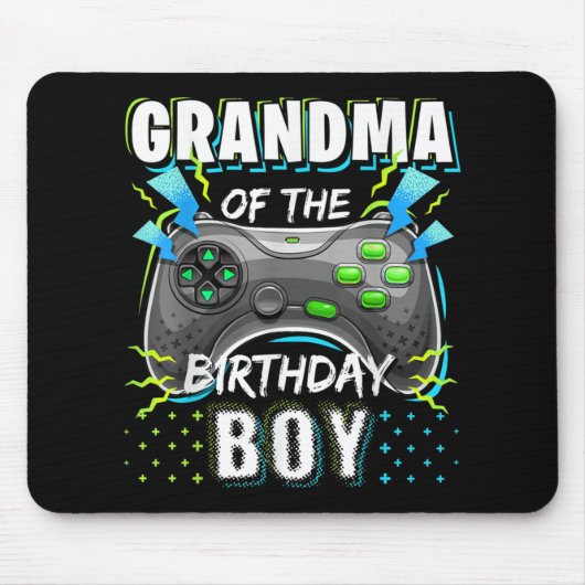 Oma van het Birthday Boy Matching Video Game Muismat (Voorkant)