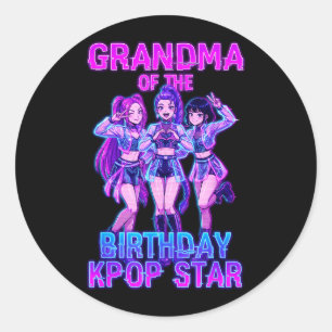 Oma van het jarige meisje K-pop ster Koreaanse pop Ronde Sticker