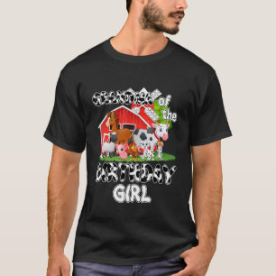 Oma van het jarige meisje koe boerderij dier geboo t-shirt