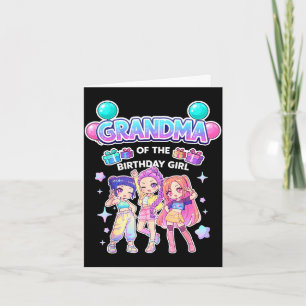 Oma van het jarige meisje schattig chibi grappig kaart