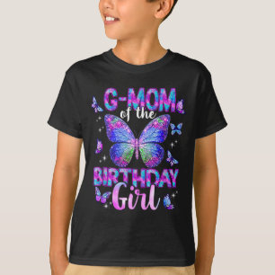 Oma van het jarige meisje vlinderfamilie t-shirt