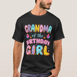 Oma van het jarige meisje zoete donut verjaardag t-shirt
