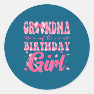 Oma van het meisje dat jarig is Familie Nk Coquett Ronde Sticker