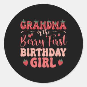 Oma van het verjaardagsmeisje Berry eerste familie Ronde Sticker