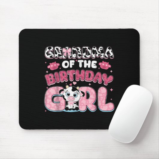 Oma van het verjaardagsmeisje Boerderij Koe Oma Bi Muismat (Met muis)