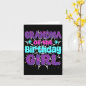 Oma van het verjaardagsmeisje Spider Web Family Pa Kaart (Gele Bloem)