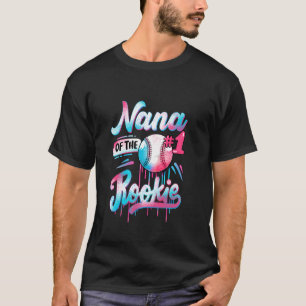 Oma van Rookie 1e Verjaardag Honkbal Drip Familie T-shirt