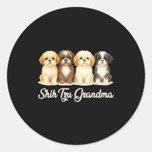 Oma van Shih Tzu Cadeau voor lieve hondenliefhebbe Ronde Sticker