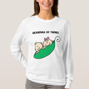 Oma van tweeling erwten in een Pod Tshirts en gesc