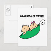 Oma van tweeling erwten in een Pod Tshirts en gesc Briefkaart (Voorkant / Achterkant)