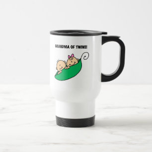 Oma van tweeling erwten in een Pod Tshirts en gesc Reisbeker