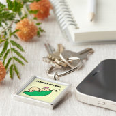 Oma van tweeling erwten in een Pod Tshirts en gesc Sleutelhanger (Zijkant)