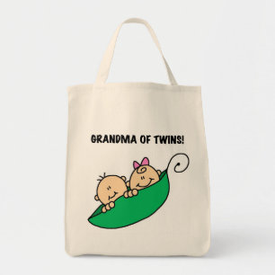 Oma van tweeling erwten in een Pod Tshirts en gesc Tote Bag