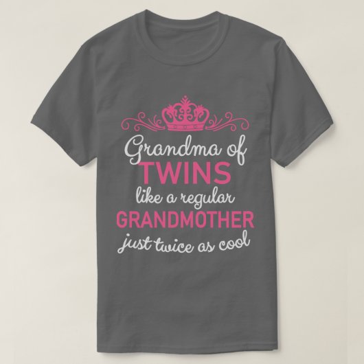 Oma van tweeling Grootmoeder Zwangerschap Aankondi T-shirt (Design voorkant)