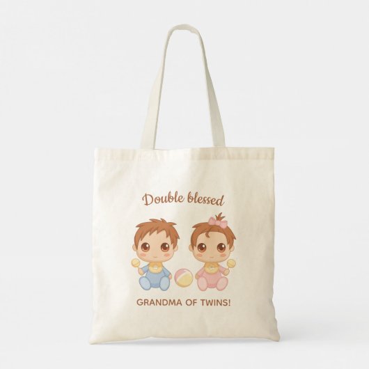 Oma van Twins Baby Boy and Girl Tote Bag (Achterkant)