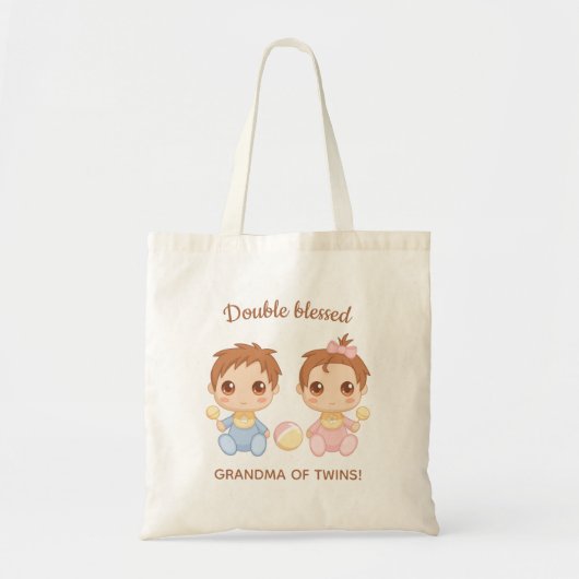 Oma van Twins Baby Boy and Girl Tote Bag (Voorkant)