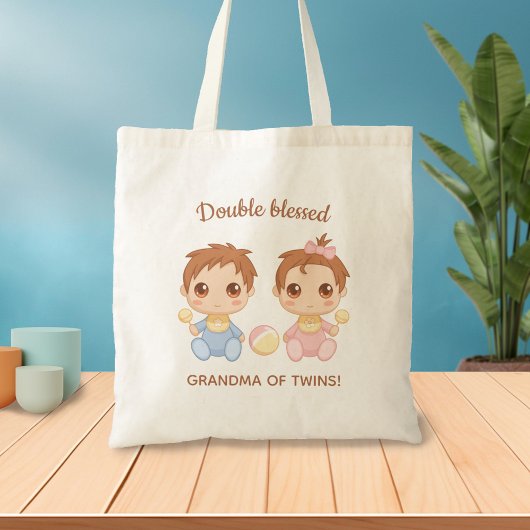 Oma van Twins Baby Boy and Girl Tote Bag