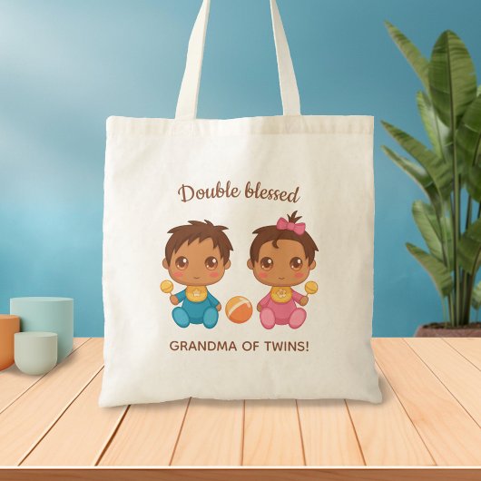 Oma van Twins Baby Boy and Girl Tote Bag