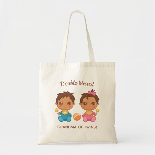 Oma van Twins Baby Boy and Girl Tote Bag (Voorkant)
