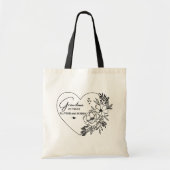 Oma van Twins Gepersonaliseerde Naam Bloemen Winke Tote Bag (Voorkant)