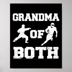 Oma van zowel grappig voetbal als karate oma poster