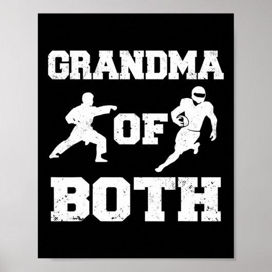 Oma van zowel grappig voetbal als karate oma poster (Voorkant)