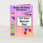 Oma Verjaardag Cupcakes Ombre Strepen Kaart (Voorkant)
